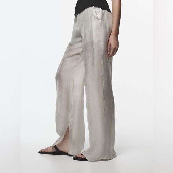 NWT zara organza straight leg trousers - Picture 1 of 5